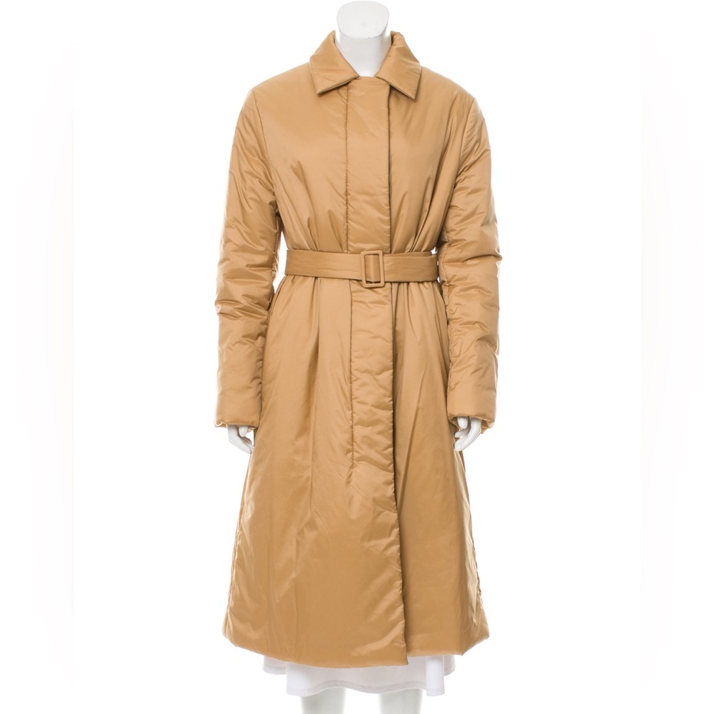 Theory Camel Puffer Long Coat